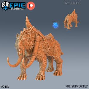 Sabretooth Tiger Mount ‧ DnD Miniature ‧ Tabletop Miniatures ‧ Gaming Monster ‧ 3D Model ‧ RPG ‧ DnDminis ‧ STL FILE