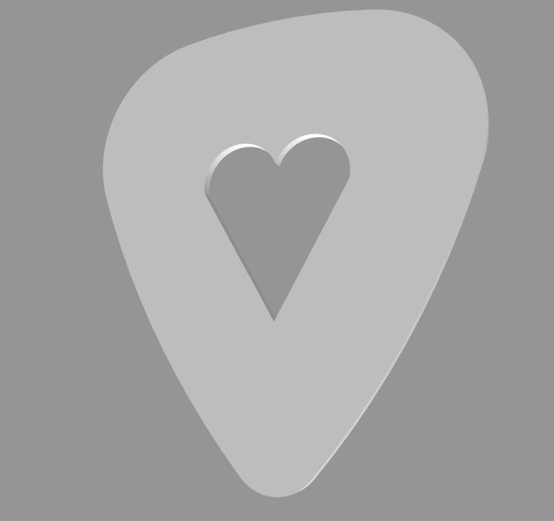 Thin Plectrum with a heart.