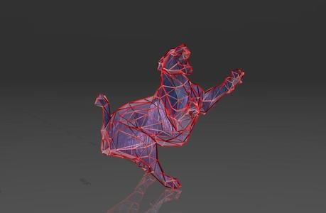 Aggressive and Wild Tiger - Low Voronoi Style - Single Spider Web - LowPoly - Perfect Design - Easy Print - Decor