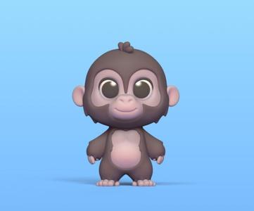 Cute Cartoon Gorilla