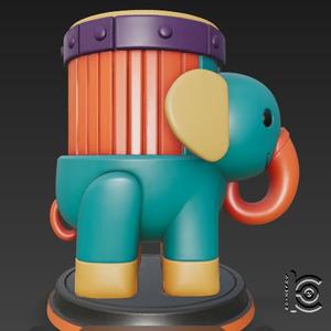 Elephant Mug - 3D model for printing