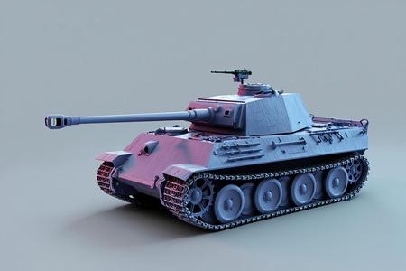 1958 German Panther Tank 3D Model, tank, kv, armor, military, war, historic, combat, battle, machine, powerful, soviet, russian, panther, german, tiger, heavy, t34, iosif stalin, is