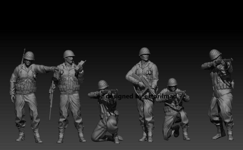 WW2 PACK 6 AMERICAN SOLDIERS IN ACTION POSE
