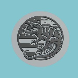 Lizard Medallion Lizard 3d Print Model