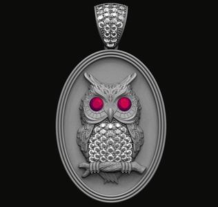 Owl pendant 3D print model