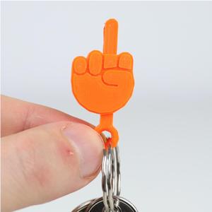 PRINT-IN-PLACE MIDDLE FINGER KEYCHAIN