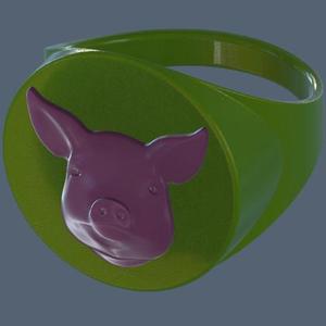 Pig Head Ring
