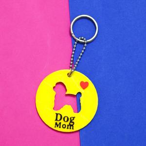 Dog mom keychain - stl file for 3d printing (print in place).