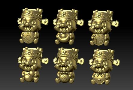 Lucky golden dragon ornaments set