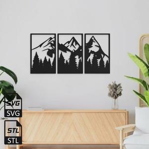 Mountains 2D Wall Art STL SVG