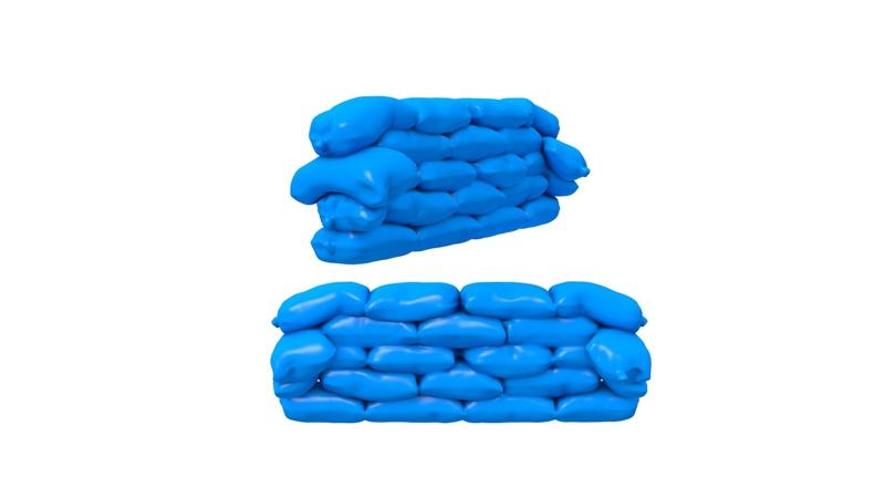 Sandbag Wall / Sandbag Wall stl / wall stl / wall printer / sack wall stl / sack wall printer