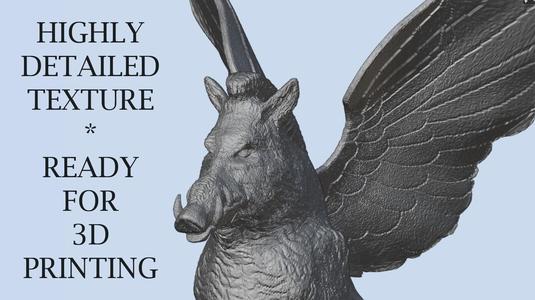 3D Printable Harry Potter Hogwarts Inspired Winged Hog 3D print model