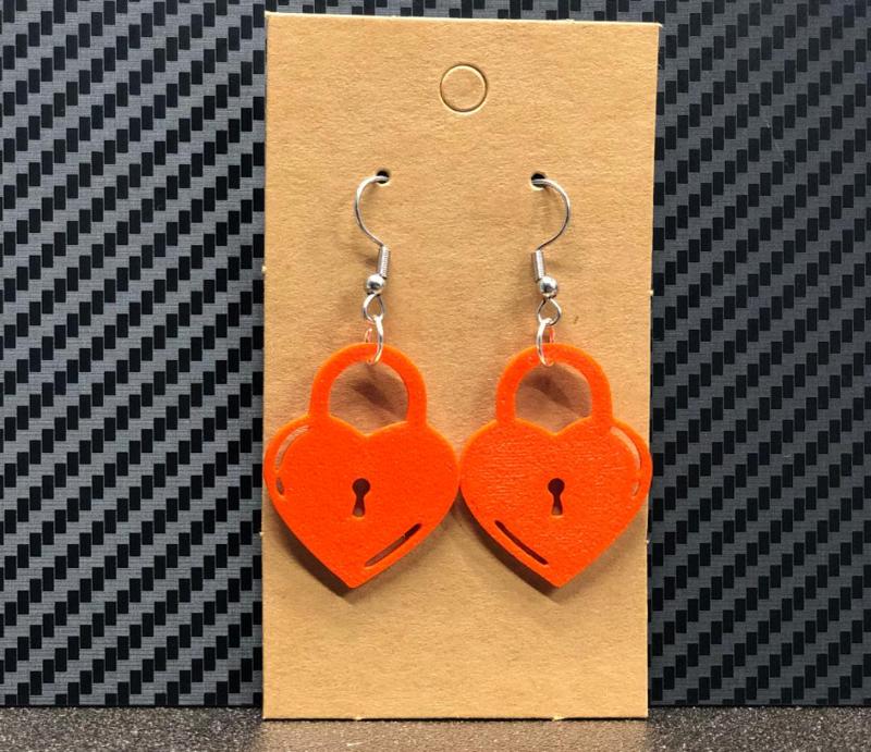Heart lock earrings