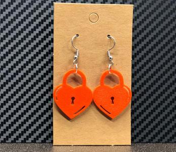 Heart lock earrings