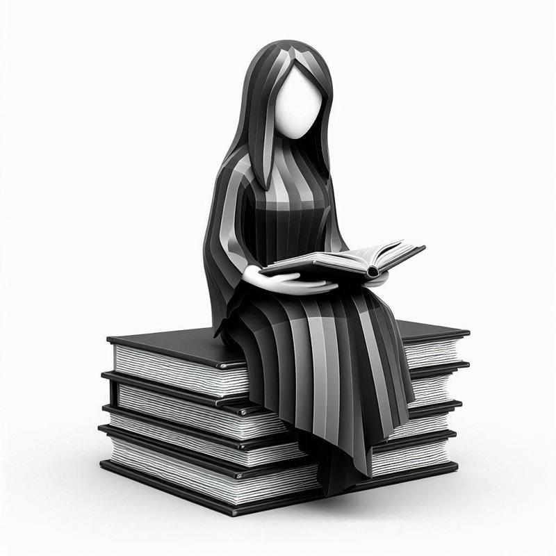 Modern Boy Sitting on Books 3D Print – Book Nook Insert, Shelf Decor, Creative Reading-Themed Figurine