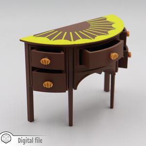 1:12 miniature Sideboard Early 19th C. English Inlaid mono/multi color
