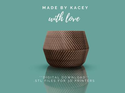 3D Printable STL File. Complementary Sets: Pot Planter Design for a Succulents, Bonsais, and Various Plants - Instant Download - Set 5