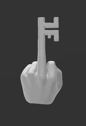 Plastic Man Middle Finger Key