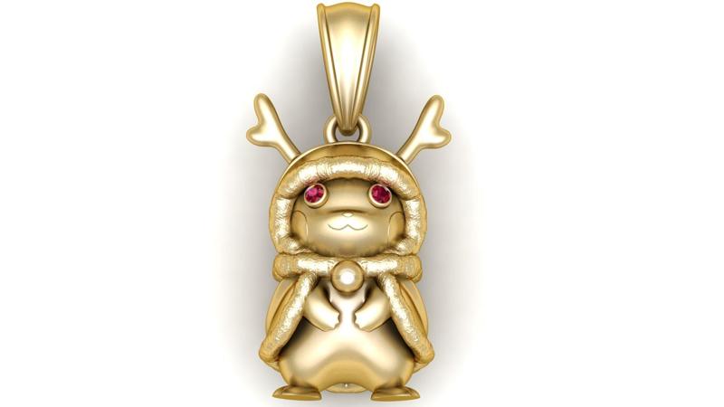 Pikachu in Reindeer Costume Pendant – 3D Printable Model