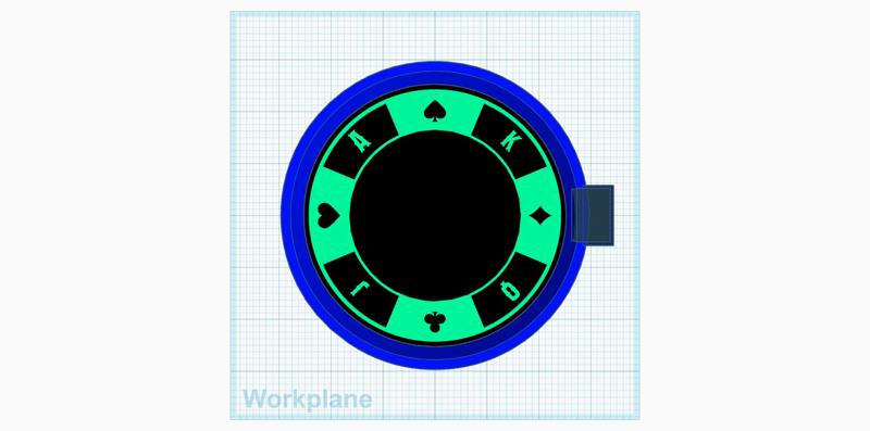 Texas holdem chip with 3in cardstock