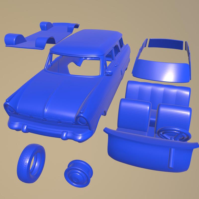 Ford Taunus P2 17M kombi 1957 PRINTABLE CAR IN SEPARATE PARTS