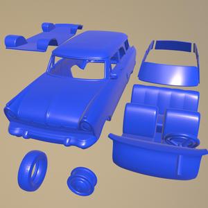 Ford Taunus P2 17M kombi 1957 PRINTABLE CAR IN SEPARATE PARTS