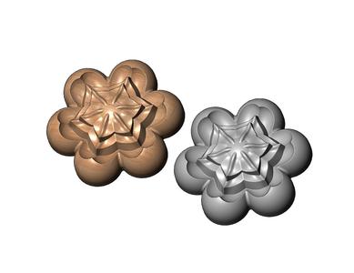 Corolla flower Florentine rosette onlay relief 3D print model