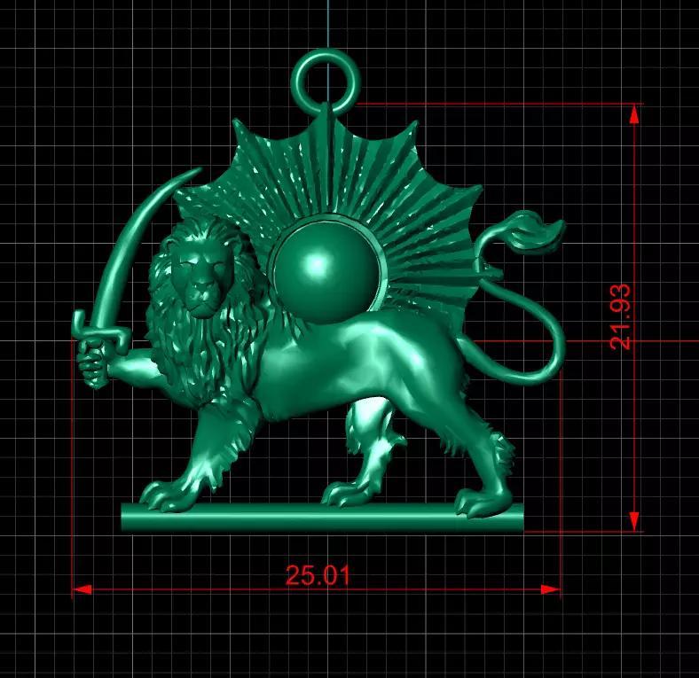 Aslan gunes kolye -lion and sun 3D print model 3D print model
