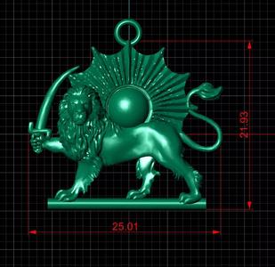 Aslan gunes kolye -lion and sun 3D print model 3D print model