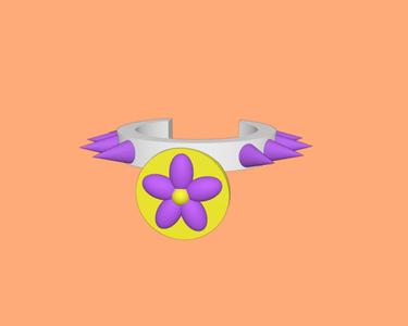 Necklace 3 Spikes - Flower / for LPS Petshop Littlest Pet Shop