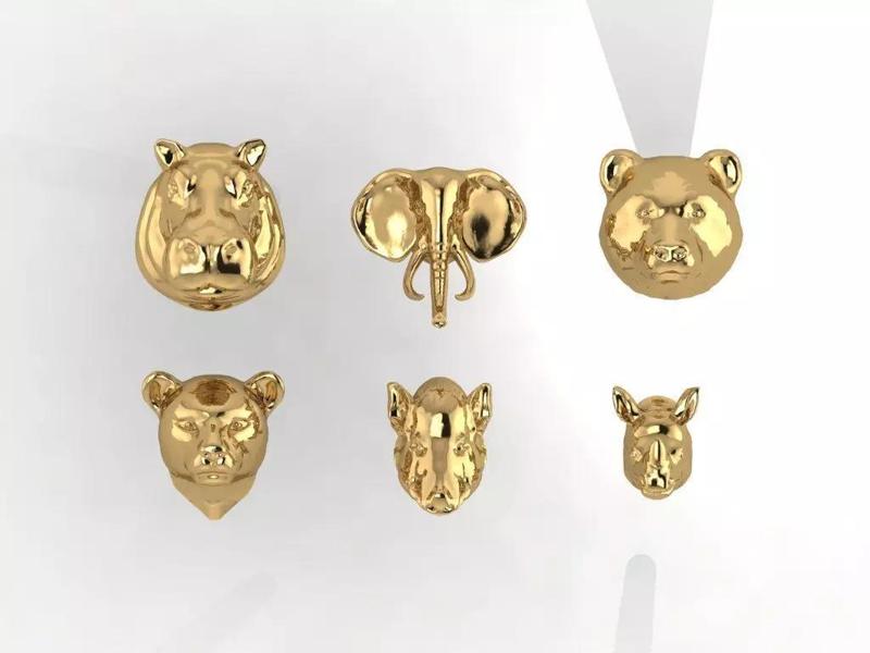 Animal Piercing Stud 3D Model Mens earrings Womens earrings