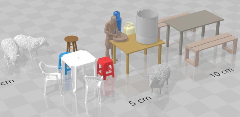 1/64 scale barbecue stand