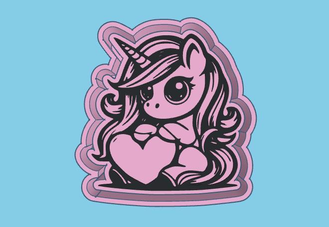 Unicorn Holding a Heart - Freshie Mold Housing