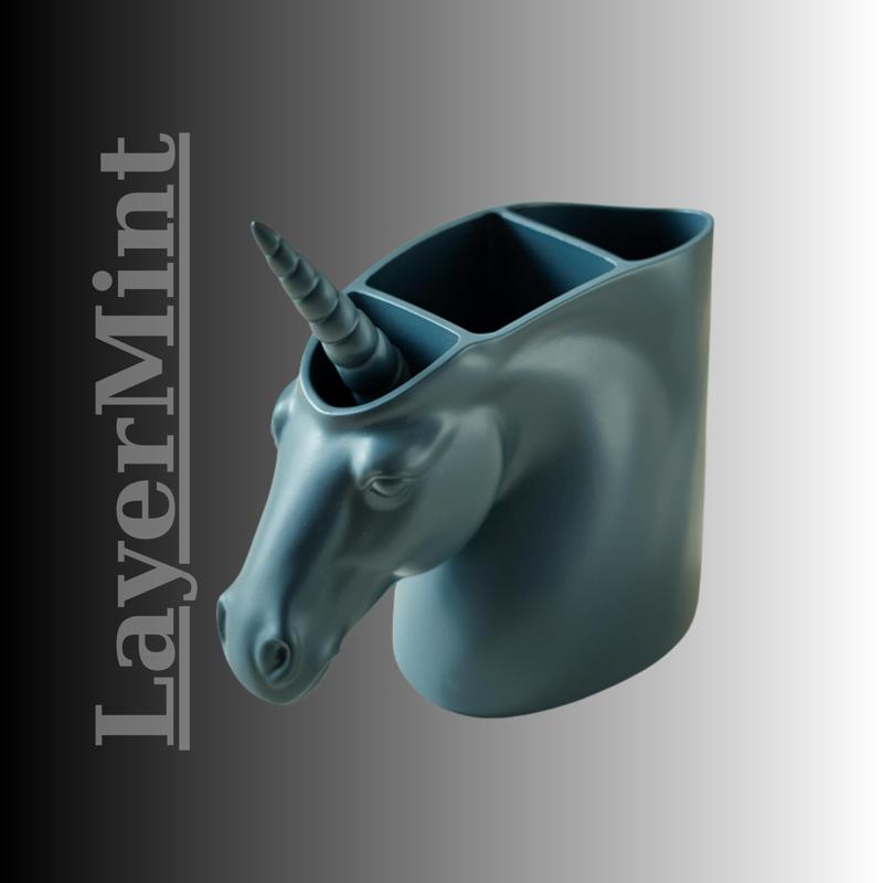 Unicorn Head Desk Organizer | 3D Printable STL Pen Holder
