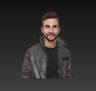 man in jacket bust