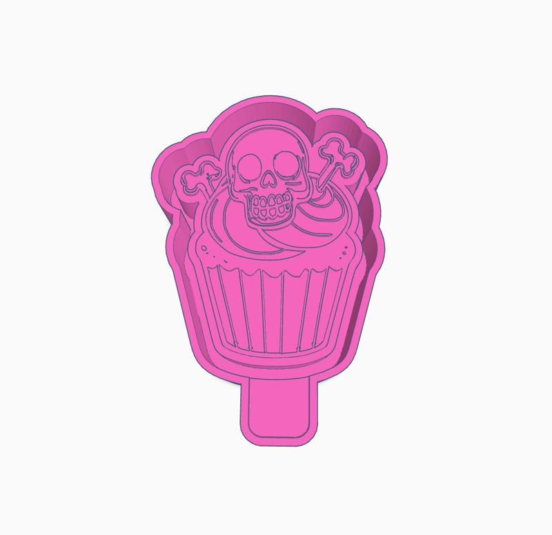 Skull Cupcake Mold Housing STL