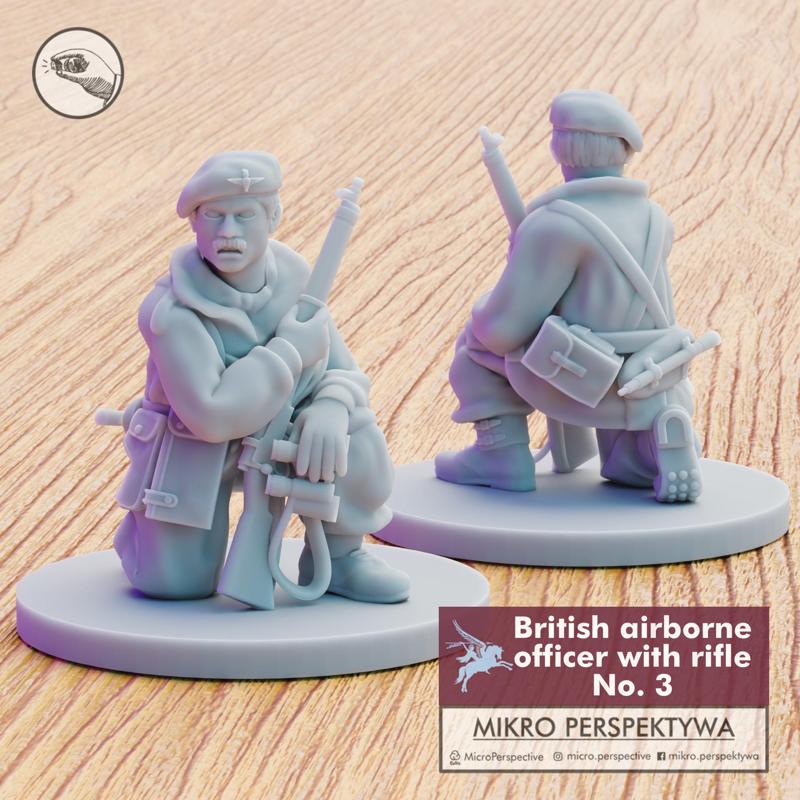 BRITISH AIRBORNE OFFICER WITH RIFLE NO. 3 PRESUPPORTED 28MM