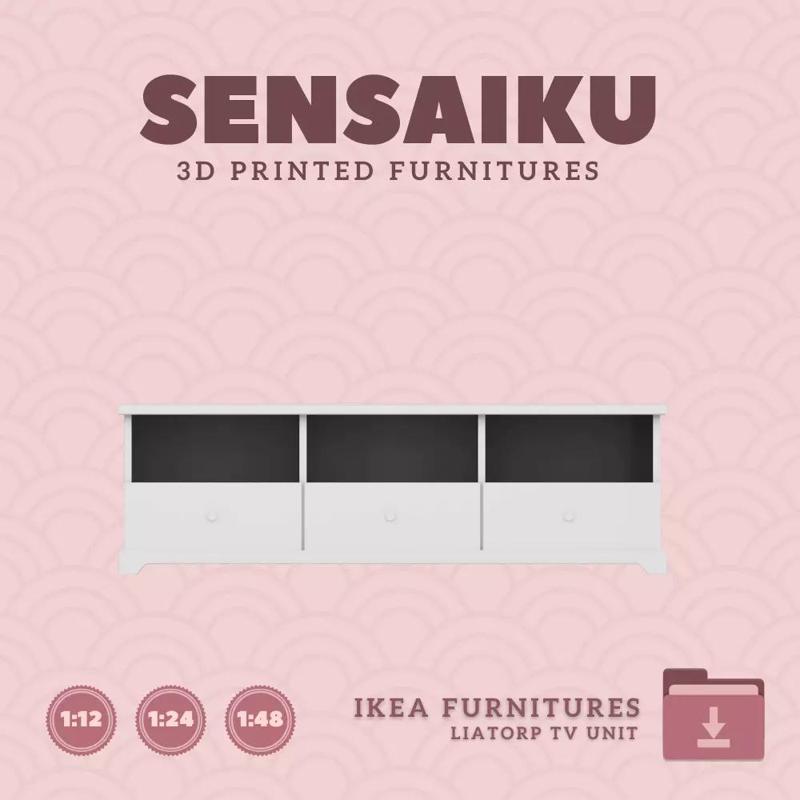 Miniature Liatorp TV Unit for Miniature Dollhouse IKEA 3D Print