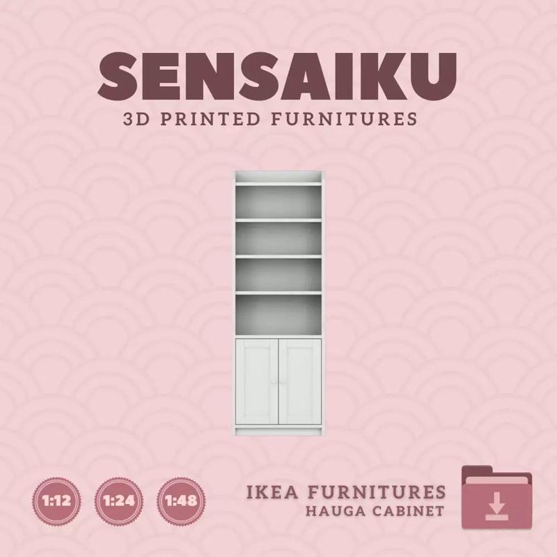 HAUGA High Cabinet Doors for Miniature Dollhouse IKEA 3D Print