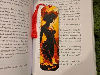 Fireborne Sorceress – Fiery Fantasy Bookmark
