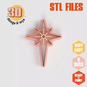 Christmas Star - Cookie Cutter Clay - Many Size