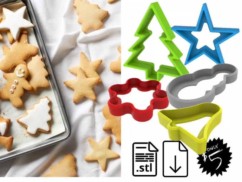 Christmas cookie cutters set files