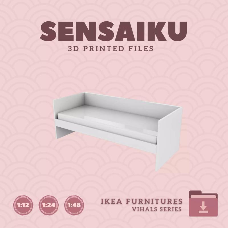 VIHALS Day-Bed for Miniature Dollhouse - IKEA - 3D Print