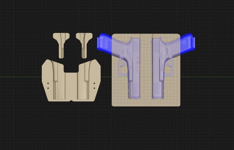 Glock 22 Gen5 Owb Split Vacuum Holster Mold w/Trim Jig