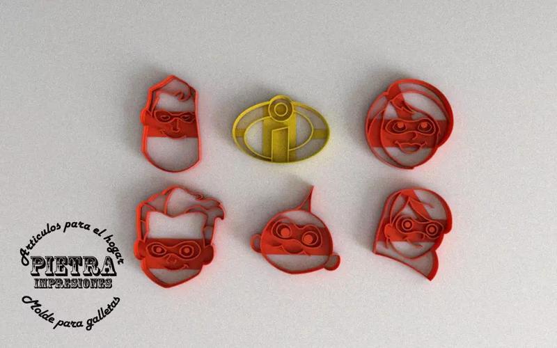 MOLDE CORTANTE PARA GALLETAS FONDANT LOS INCREIBLES