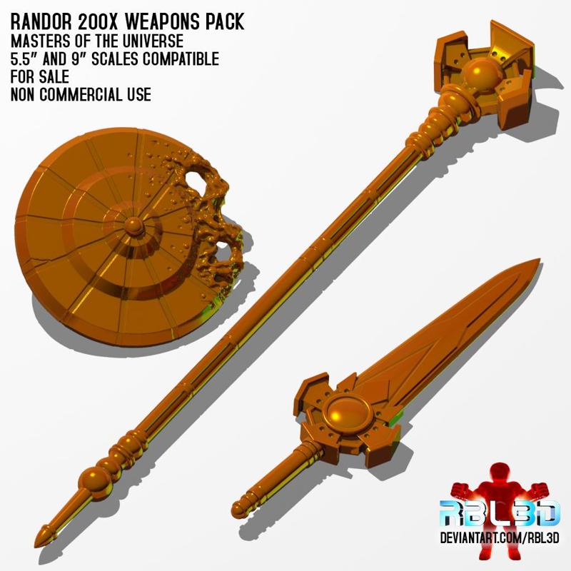 Randor 200X Weapons  (Motu compatible)