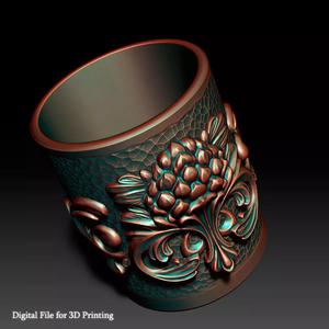 Faceted Cup with Decorative Element - Koozie for miniCola Cans