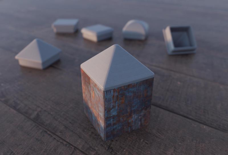 30x30x2mm PIRAMIDAL tube end cap pyramid tip obelisk