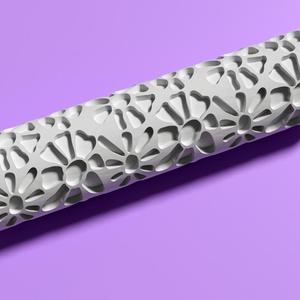 Floral Textured Roller + Handle (Model 2) – Baking & Craft Tool