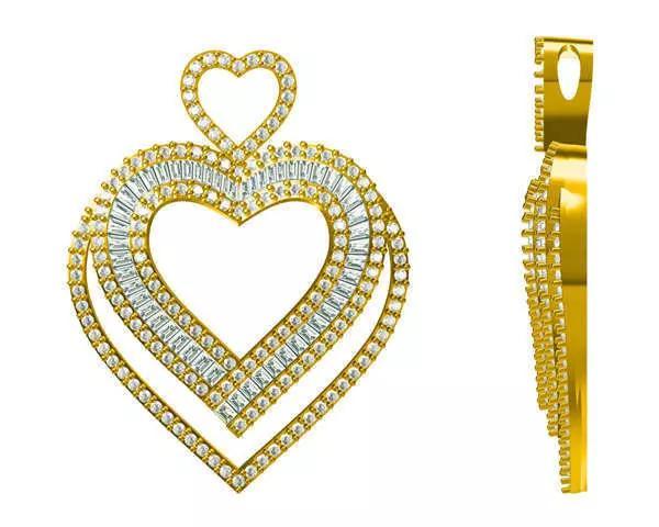 JCD Format Minimalist heart shape with baguette cut design